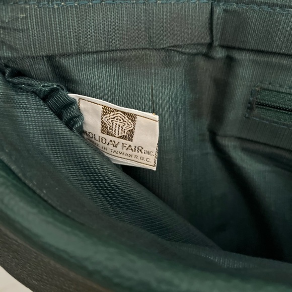 Vintage Teal Green Double Clasp Shoulder Bag ~ Holiday Fair - Picture 5 of 8